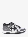 Off-white Out Of Office Grey Low Top Sneakers With Logo Patch On The Tongue And Contrasting Stitching In Leath In Gray
