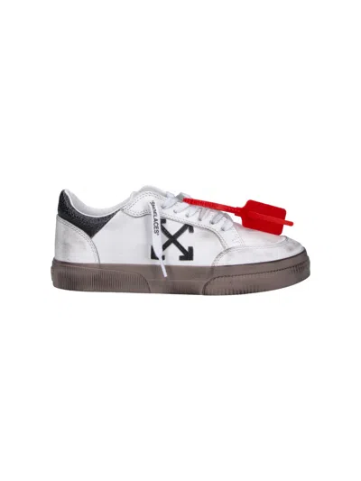 Off-white Low-top Leather Sneakers With Zip-tie Tag