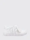 Off-white Monochromatic Leather Sneakers With Textured Sole In Orange