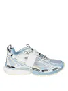 Off-white Mesh Sneakers Round Toe Rubber Sole Pull Tab In Blue