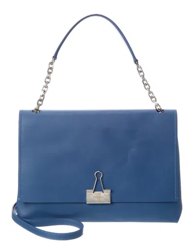 Off-white Soft Large Leather Tote In Blue