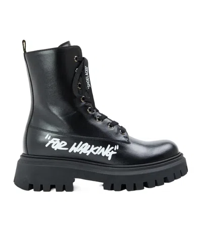 Off-white Solid Color Ankle Boots In Multi