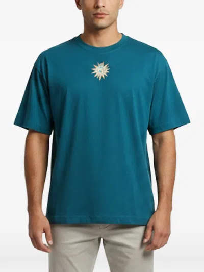 Pre-owned Off-white Spark Puppet Jade Cotton T-shirt In Blue