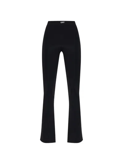 Off-white Split-hem Flared Trousers In Black