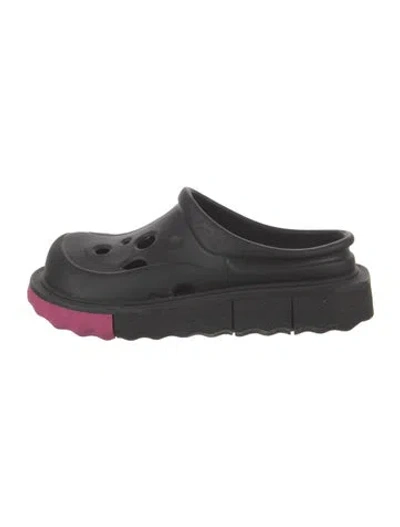 Pre-owned Off-white Sponge Meteor Clog Rubber Mules In Black