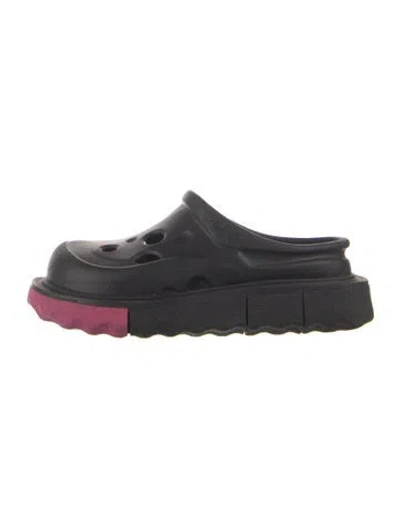 Pre-owned Off-white Sponge Meteor Rubber Mules In Black