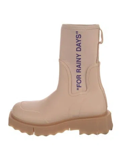Pre-owned Off-white Sponge Rubber Rain Boot 'for Rainy Days Rubber Rain Boots In Neutral
