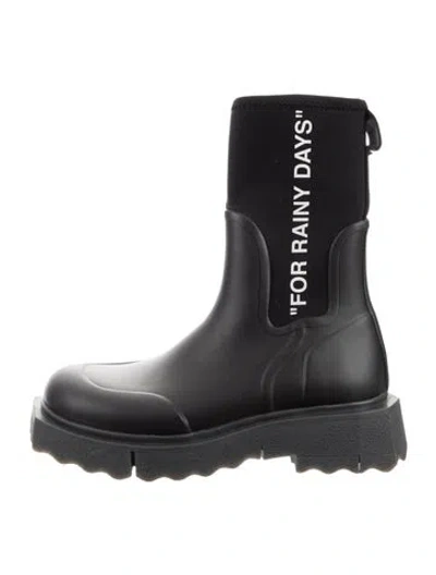Pre-owned Off-white Sponge Rubber Rain Boots In Black
