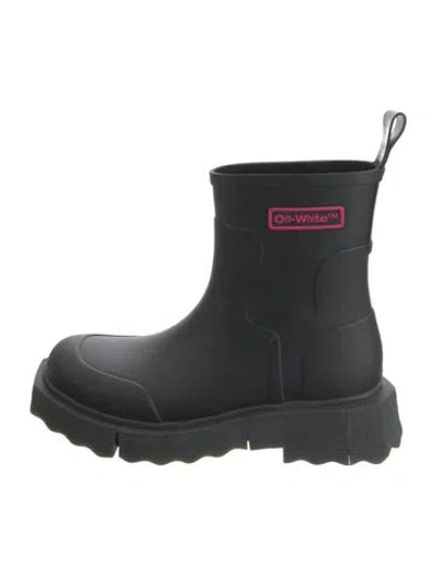 Pre-owned Off-white Sponge Rubber Rain Boots In Black