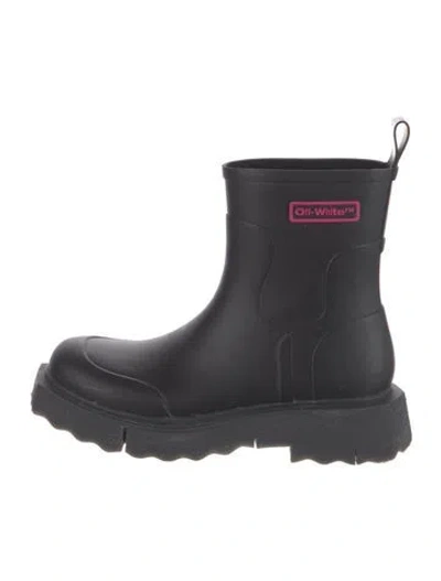 Pre-owned Off-white Sponge Rubber Rain Boots In Black