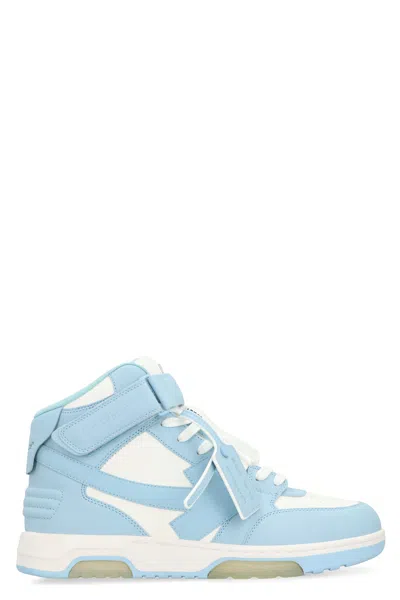 Off-white Sportive High-top Sneakers For Modern Gents In Blue