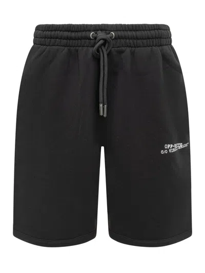 Off-white Sporty Mini Shorts With Drawstring For Summer 2026 In Black