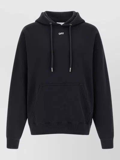 Off-white Spray Arrow Skate Hooded Knit Sweatshirt In Black
