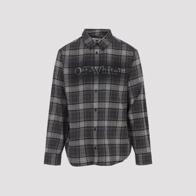 Off-white "spray Book Check" Flan Regular Shirt In Black