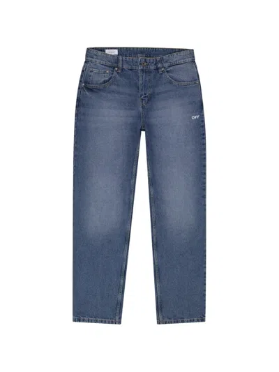 Off-white Spray Diag Jeans In Animal Print