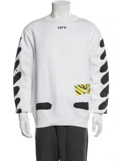 Pre-owned Off-white Spray Diagonals Graphic Print Sweatshirt In White