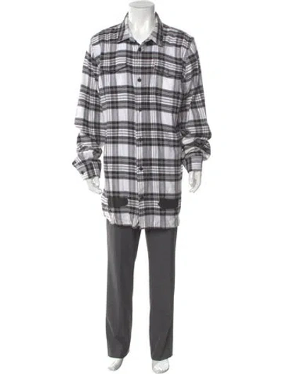 Pre-owned Off-white Spray Diagonals Plaid Plaid Print Shirt In White