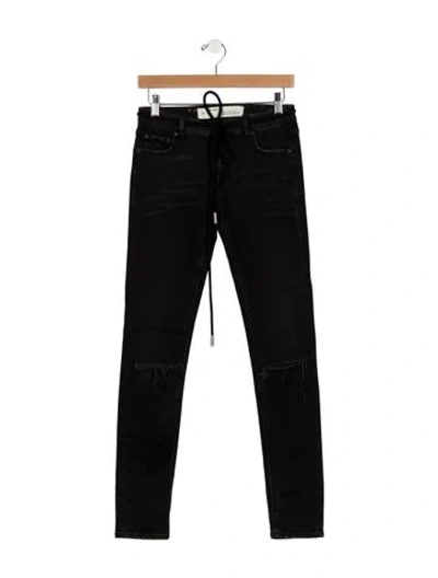 Pre-owned Off-white Spray Diagonals Skinny Leg Jeans In Black