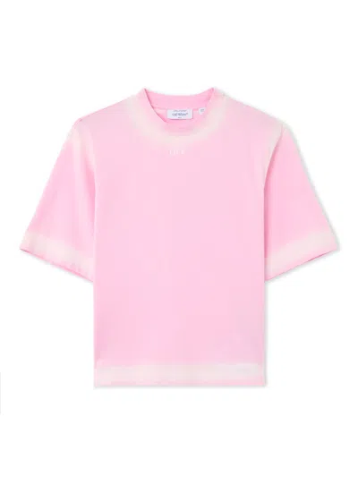Off-white Spray Off Stamp Boxy T-shirt In Pink
