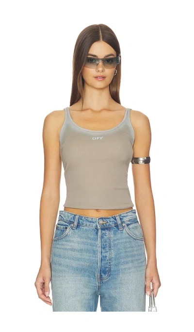 Off-white Oberteil Spray Off Stamp Rib Tank In Gray