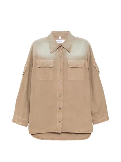 Off-white Spray Shirt Jacket In Brown