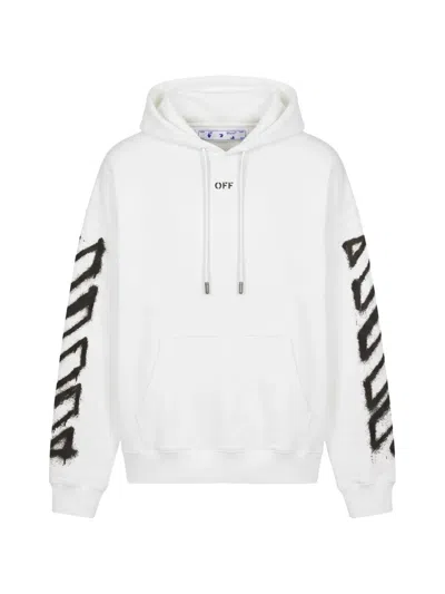 Off-white Spray-effect Arrows Hoodie In White