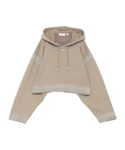 Off-white Spray-effect Logo Stamped Hoodie In Multi