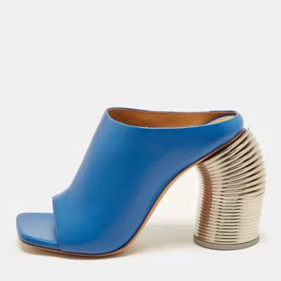 Pre-owned Off-white Spring Size 36 Blue Leather Mules