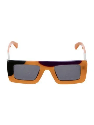 Pre-owned Off-white Square Mirrored Sunglasses In Orange