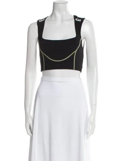 Pre-owned Off-white Square Neckline Sleeveless Crop Top In Black