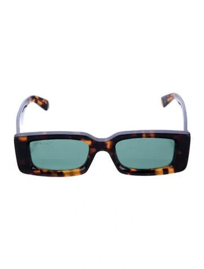 Pre-owned Off-white Square Tinted Sunglasses In Black/brown