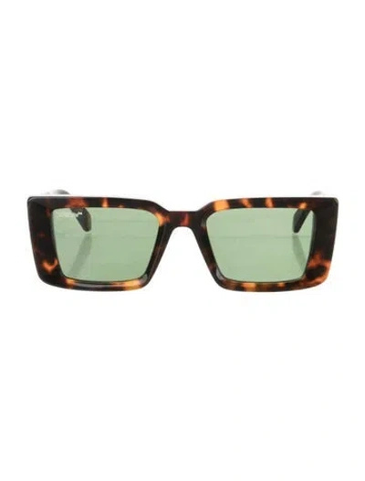 Pre-owned Off-white Square Tinted Sunglasses In Black/brown/gold