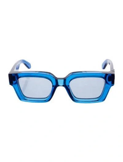 Pre-owned Off-white Square Tinted Sunglasses In Blue