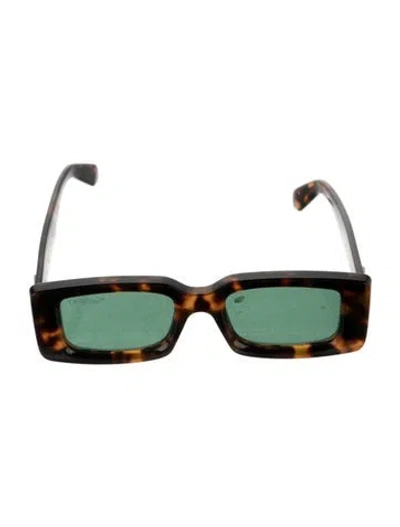 Pre-owned Off-white Square Tinted Sunglasses In Brown