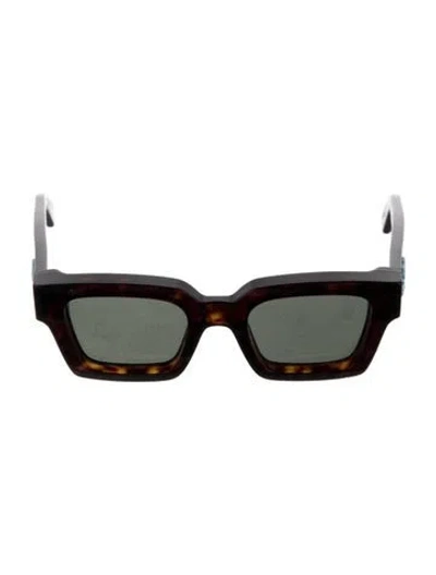 Pre-owned Off-white Square Tinted Sunglasses In Brown