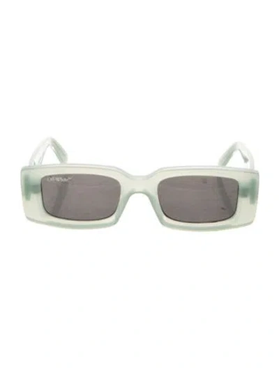 Pre-owned Off-white Square Tinted Sunglasses In Green