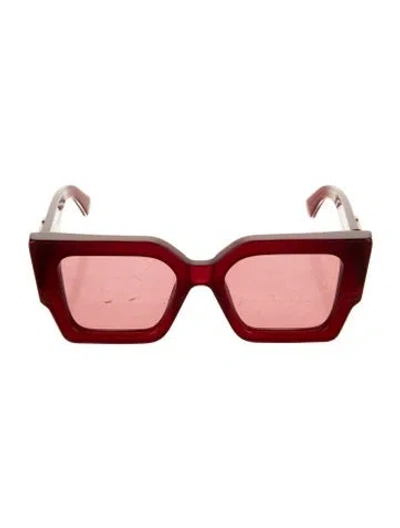 Pre-owned Off-white Square Tinted Sunglasses In Red
