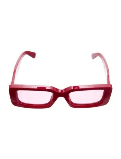 Pre-owned Off-white Square Tinted Sunglasses In Red