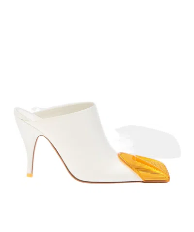 Off-white Squaretoe Heeled Mule In White
