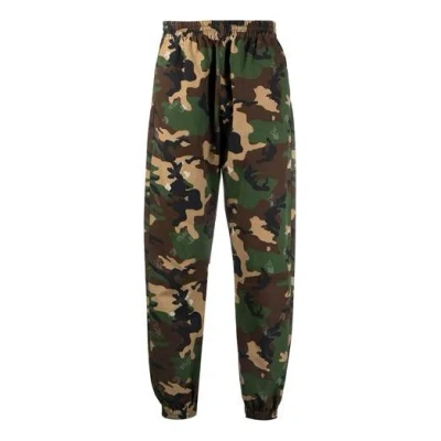 Off-white Ss21 Printing Logo Sports Long Pants Camouflage In Multi