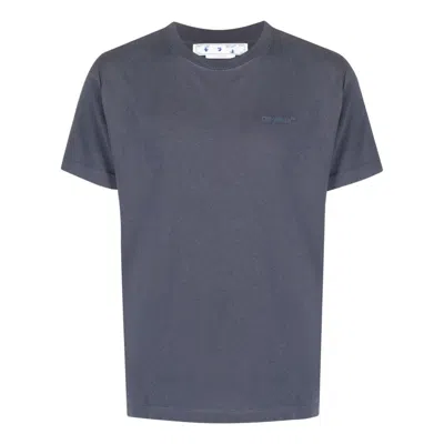 Off-white Ss22 Diag Back Printing Round Neck Short Sleeve Ordinary Version Blue In Gray