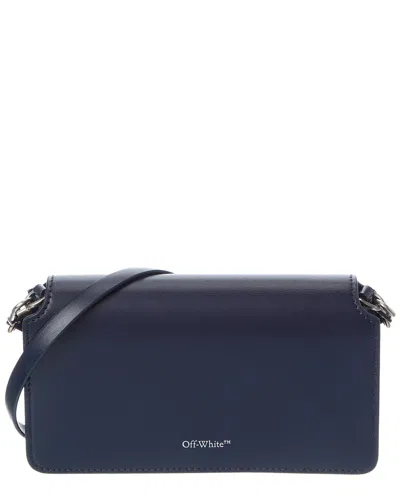 Off-white Staff Leather Camera Bag In Blue