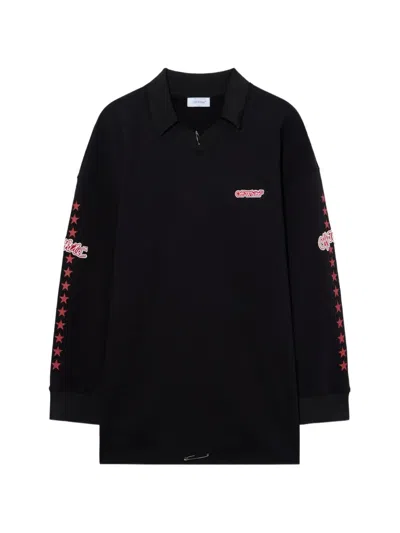 Off-white Star Polo Mini Dress In 블랙
