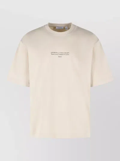 Off-white Statement Stone Cotton Logo Print T Shirt In White