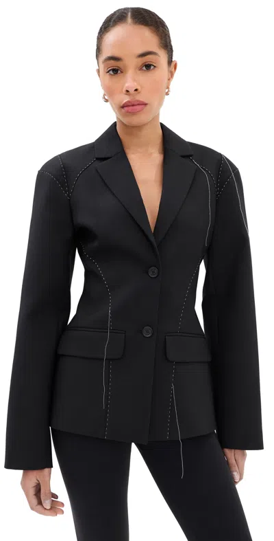 Off-white Stitch Fitted Blazer Black