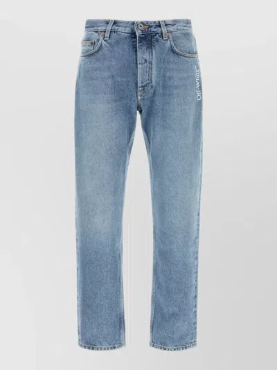 Off-white Straight Leg Denim Five Pocket Trousers In Blue