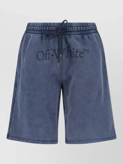 Off-white Straight Shorts Back Pocket And Side Detail In Blue