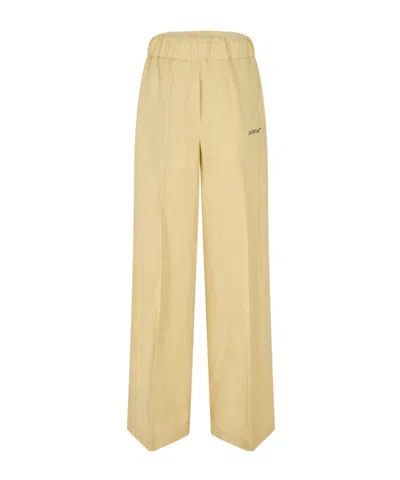 Off-white Straight-leg Casual Trousers In Neutral