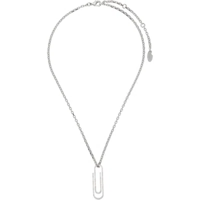 Off-white Strass-set Paperclip Necklace