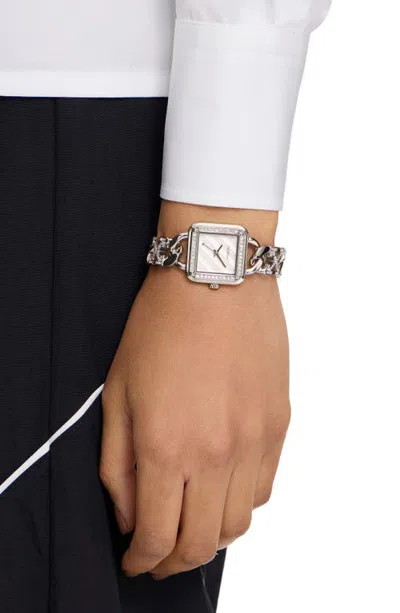 Off-white Street Bling Crystal Quartz Watch, 26.5mm In Stainless Steel